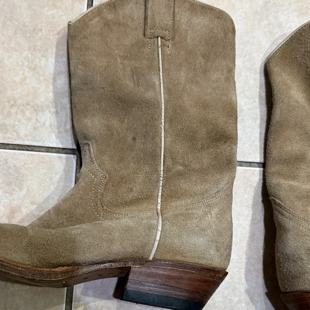 Dr Adams classic cowboy pull on Tan Heeled Boots real leather - Picture 2 of 12